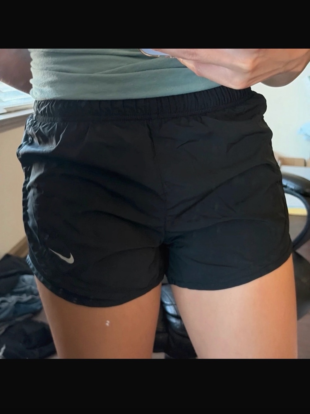 Nike Black Women's Athletic Running Shorts with Reflective Swoosh